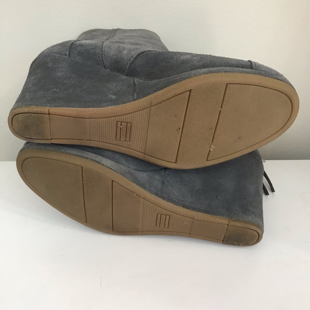 TOMS Desert Wedge Booties Gray - Picture 7 of 9